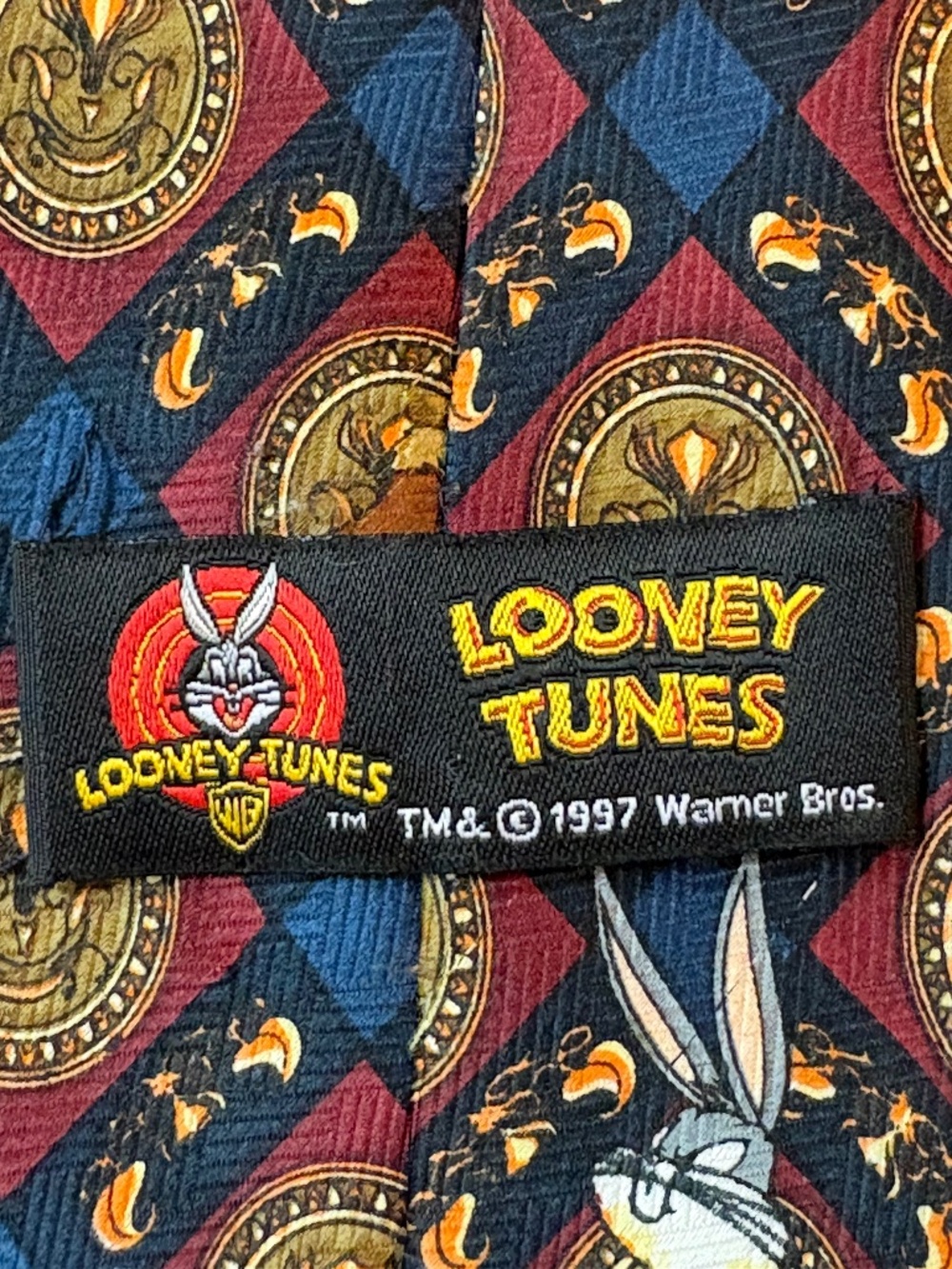Vintage 1997 Looney Tunes "Mania" Character Necktie - Warner Bros